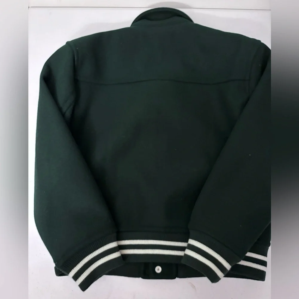 GAP Unisex Kids Forest Green Varsity Jacket sz M-0219